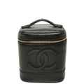 Chanel CC Logo Vanity Bag Black Caviar Leather