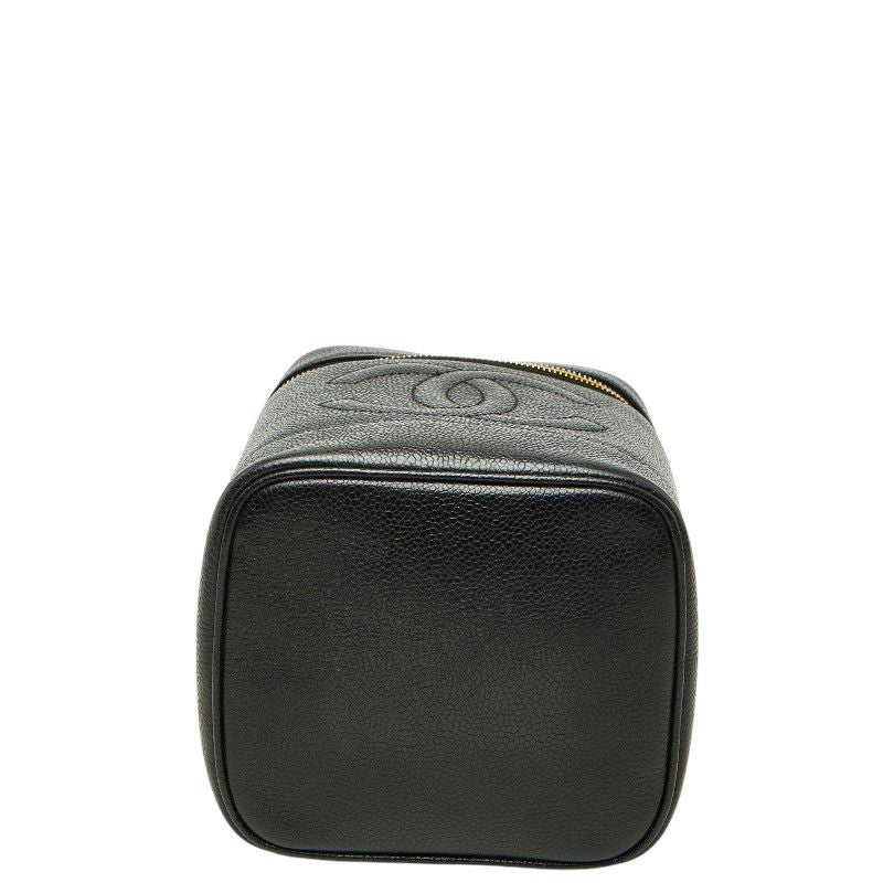 Chanel CC Logo Vanity Bag Black Caviar Leather — view 3