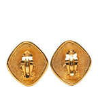 Chanel CC Logo Diamond Earrings Gold Plated — view 2