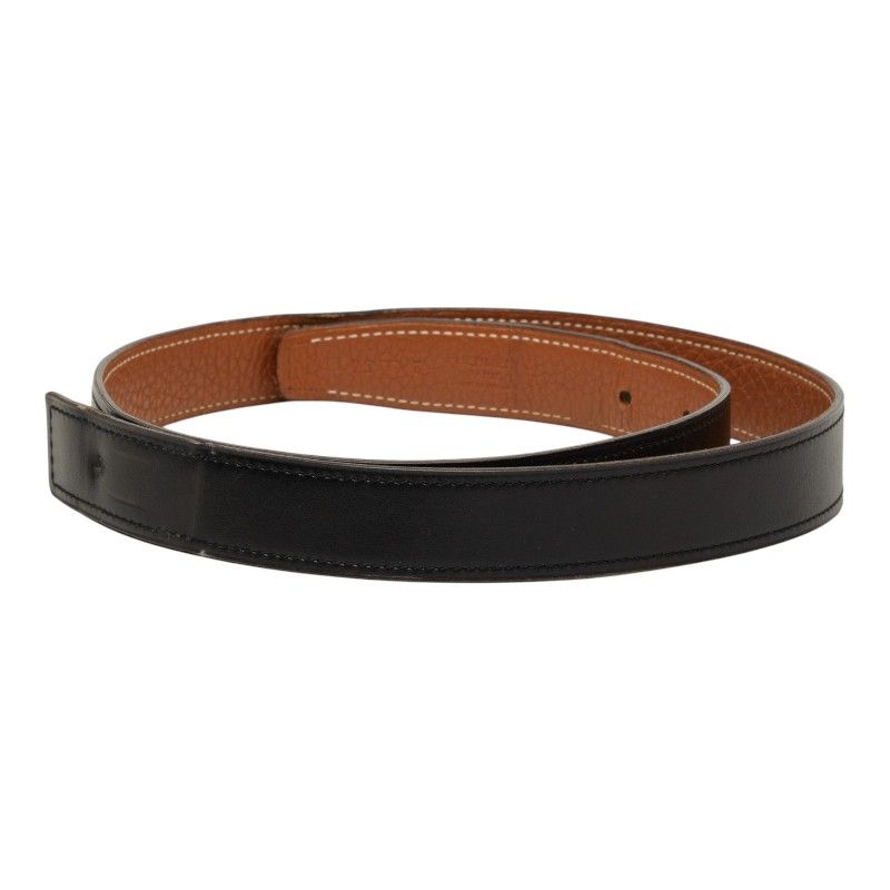 Hermes Reversible Belt Buckle 75 Black Brown Box Calf Togo — view 2