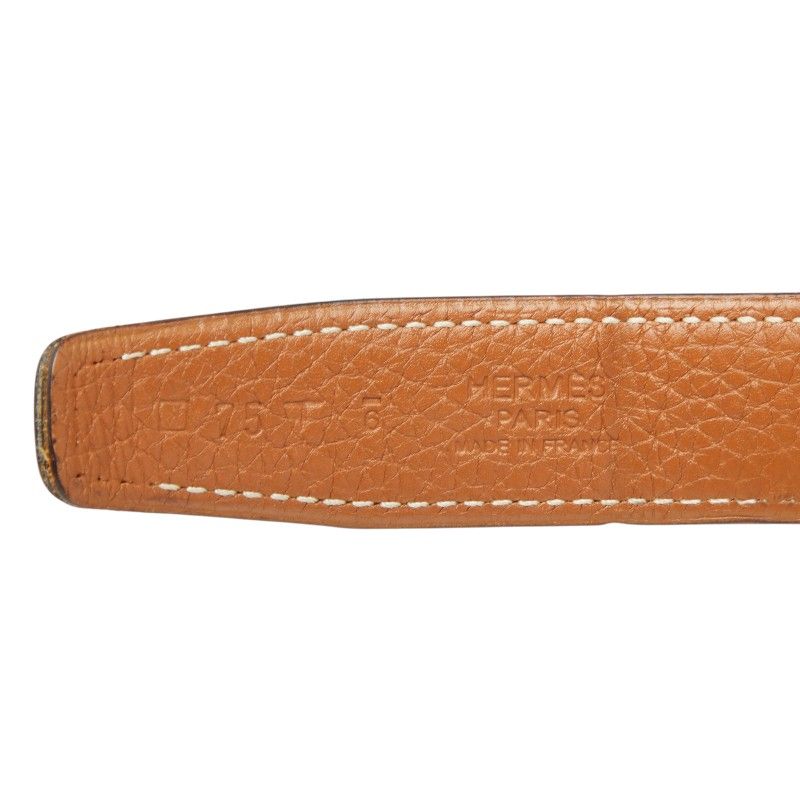 Hermes Reversible Belt Buckle 75 Black Brown Box Calf Togo — view 5