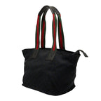 Gucci GG Canvas Sherry Line Tote Black Red Green — view 2