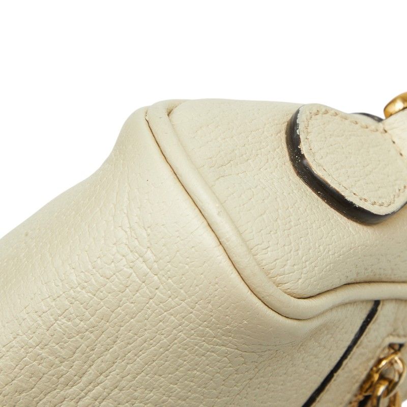 Gucci GG Marmont Sherry Line Ophidia Crossbody Shoulder Bag Ivory Leather — view 5