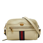 Gucci GG Marmont Sherry Line Ophidia Crossbody Shoulder Bag Ivory Leather