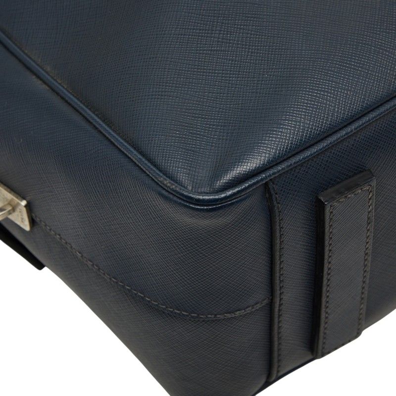 Prada Briefcase Business Navy Saffiano Leather 1 — view 5