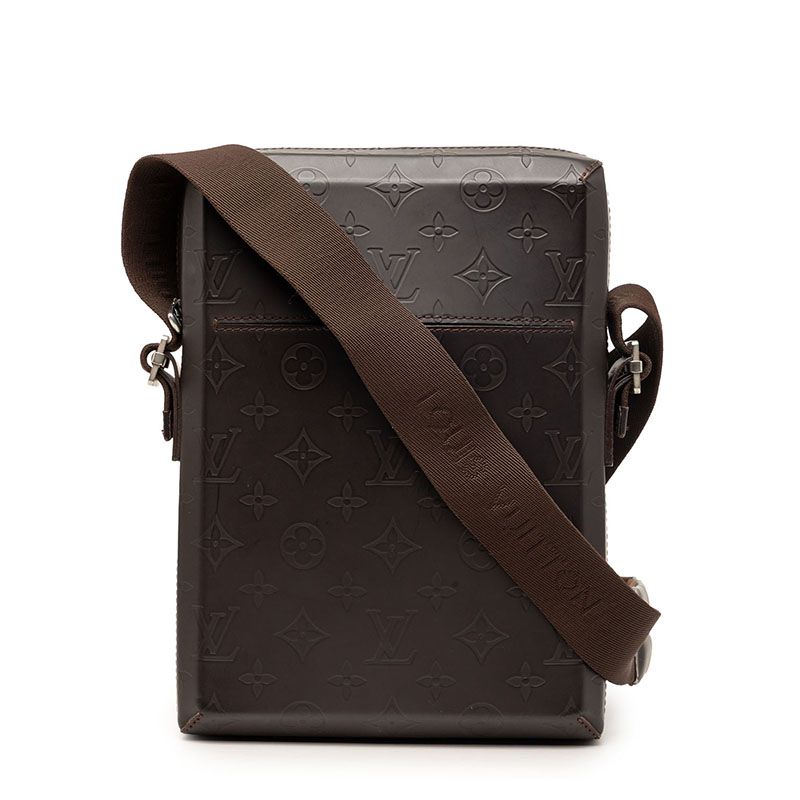 Louis Vuitton Monogram Glace Bobbi Crossbody Shoulder Bag Cafe Brown Leather