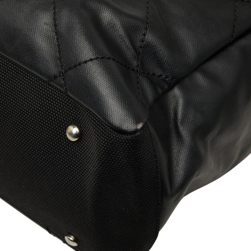 Chanel CC Logo Paris Biarritz Tote Black Leather — view 4