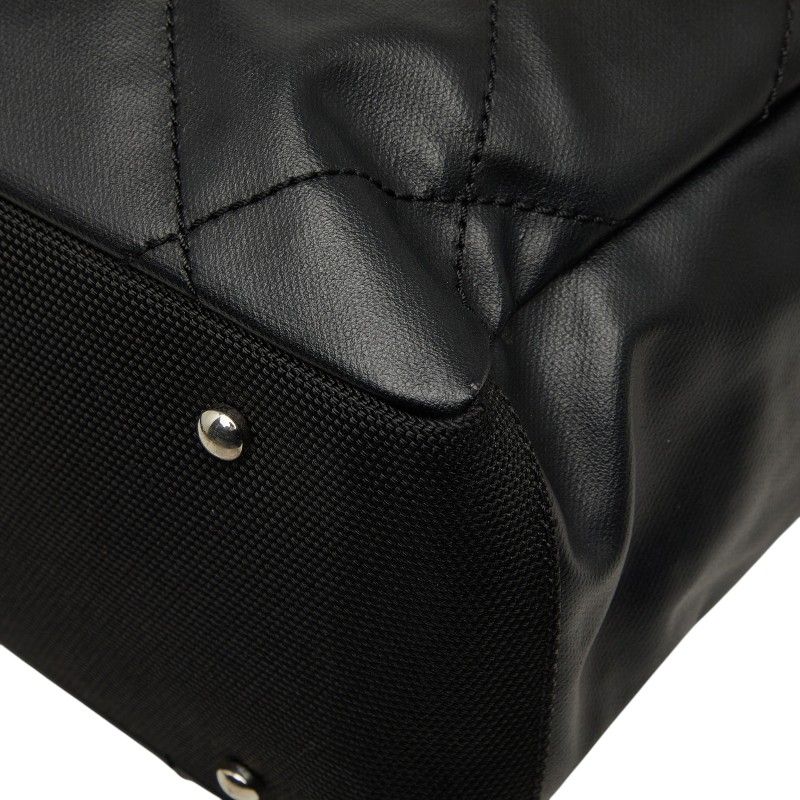 Chanel CC Logo Paris Biarritz Tote Black Leather — view 6
