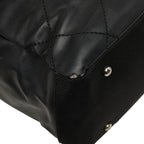Chanel CC Logo Paris Biarritz Tote Black Leather — view 5