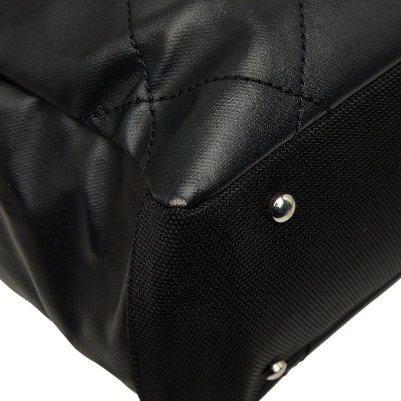 Chanel CC Logo Paris Biarritz Tote Black Leather — view 7