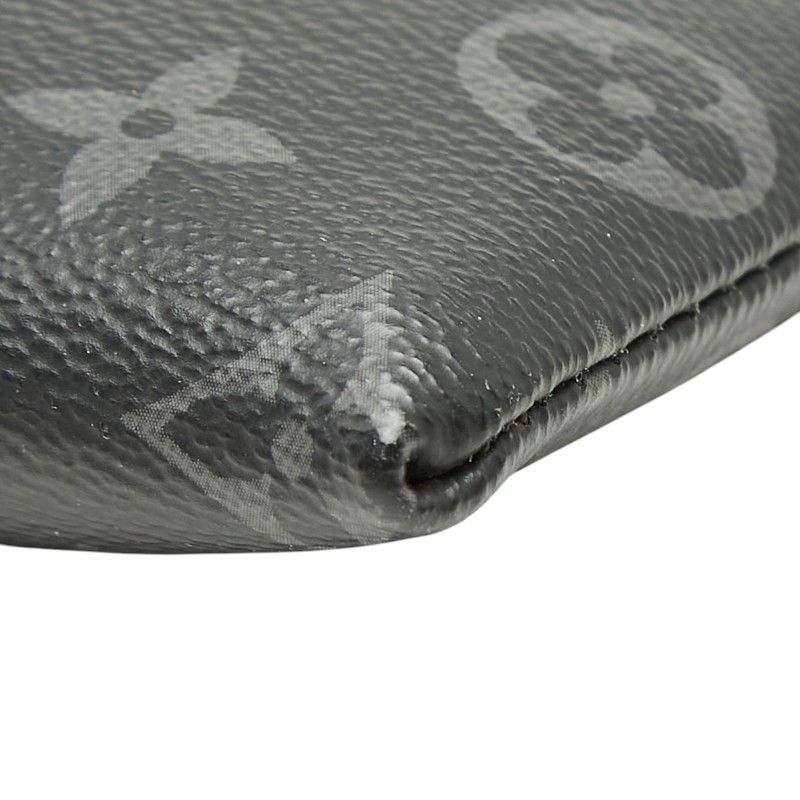 Louis Vuitton Monogram Eclipse Pochette Discovery Clutch Black Leather — view 4