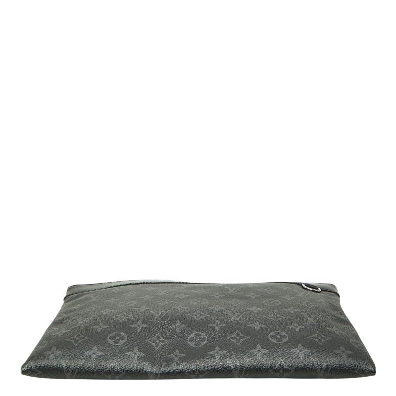 Louis Vuitton Monogram Eclipse Pochette Discovery Clutch Black Leather — view 3