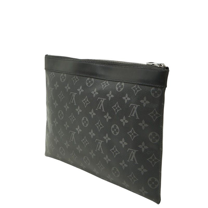 Louis Vuitton Monogram Eclipse Pochette Discovery Clutch Black Leather — view 2