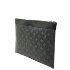 Louis Vuitton Monogram Eclipse Pochette Discovery Clutch Black Leather — view 2