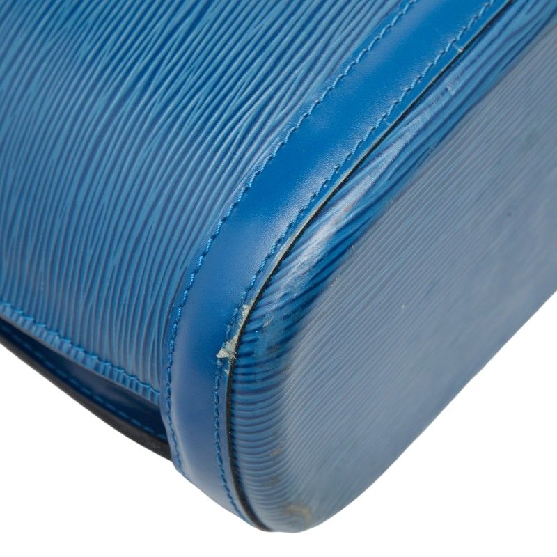 Louis Vuitton Epi Lussac Tote Shoulder Bag Toledo Blue Leather — view 8