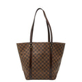 Louis Vuitton Damier Sac Shopping Tote Shoulder Brown Leather