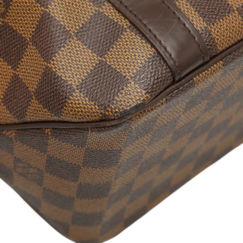 Louis Vuitton Damier Sac Shopping Tote Shoulder Brown Leather — view 7