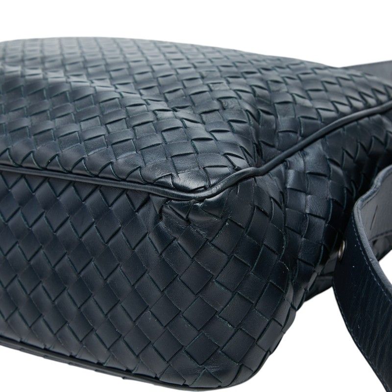 Bottega Veneta Intrecciato Crossbody Shoulder Bag Navy Leather — view 6