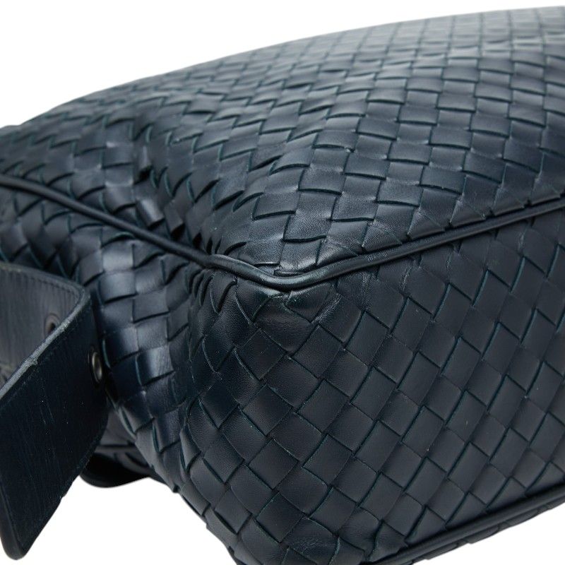 Bottega Veneta Intrecciato Crossbody Shoulder Bag Navy Leather — view 7