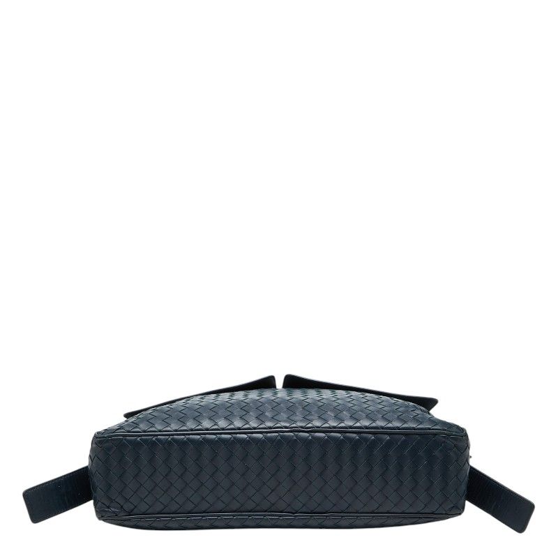 Bottega Veneta Intrecciato Crossbody Shoulder Bag Navy Leather — view 3