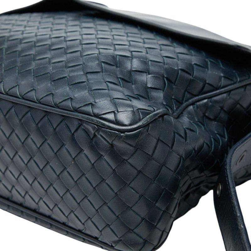 Bottega Veneta Intrecciato Crossbody Shoulder Bag Navy Leather — view 4
