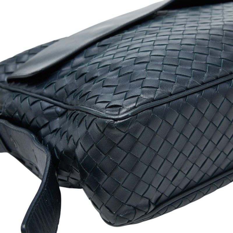Bottega Veneta Intrecciato Crossbody Shoulder Bag Navy Leather — view 5