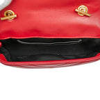 Saint Laurent YSL Logo Baby Chai Crossbody Chain Shoulder Bag Red Gold Leather — view 6