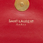 Saint Laurent YSL Logo Baby Chai Crossbody Chain Shoulder Bag Red Gold Leather — view 7