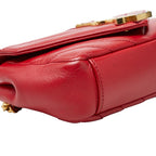 Saint Laurent YSL Logo Baby Chai Crossbody Chain Shoulder Bag Red Gold Leather — view 5
