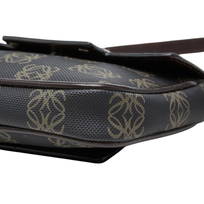 Loewe Anagram Crossbody Shoulder Back Black Brown Leather — view 4