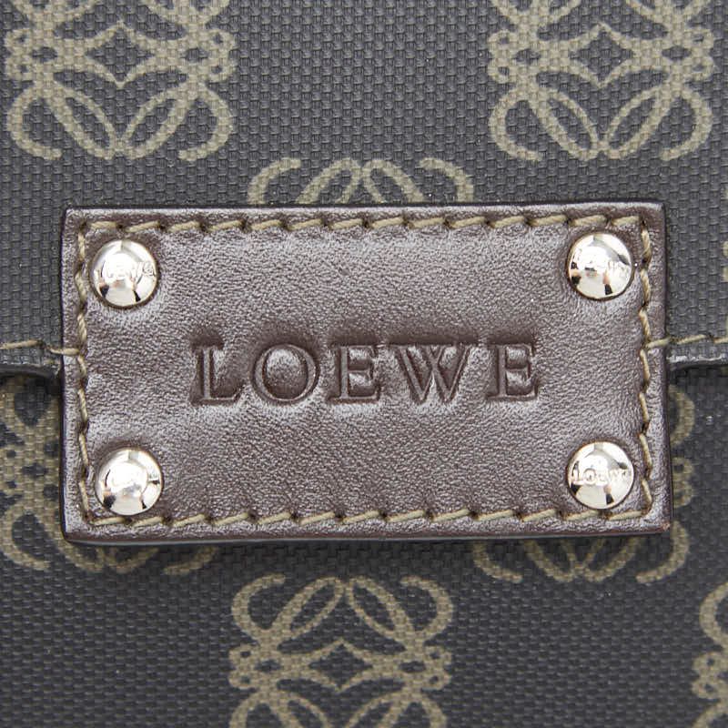 Loewe Anagram Crossbody Shoulder Back Black Brown Leather — view 7