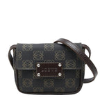 Loewe Anagram Crossbody Shoulder Back Black Brown Leather