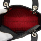 Dior Cannage Lady Dior 2-Way Shoulder Bag Black Lambskin — view 8