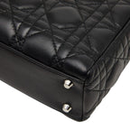 Dior Cannage Lady Dior 2-Way Shoulder Bag Black Lambskin — view 6