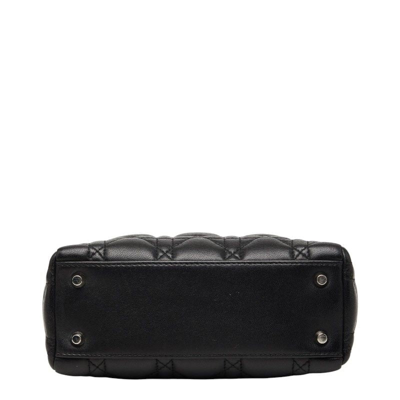 Dior Cannage Lady Dior 2-Way Shoulder Bag Black Lambskin — view 3