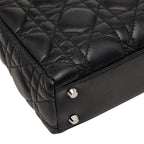 Dior Cannage Lady Dior 2-Way Shoulder Bag Black Lambskin — view 7