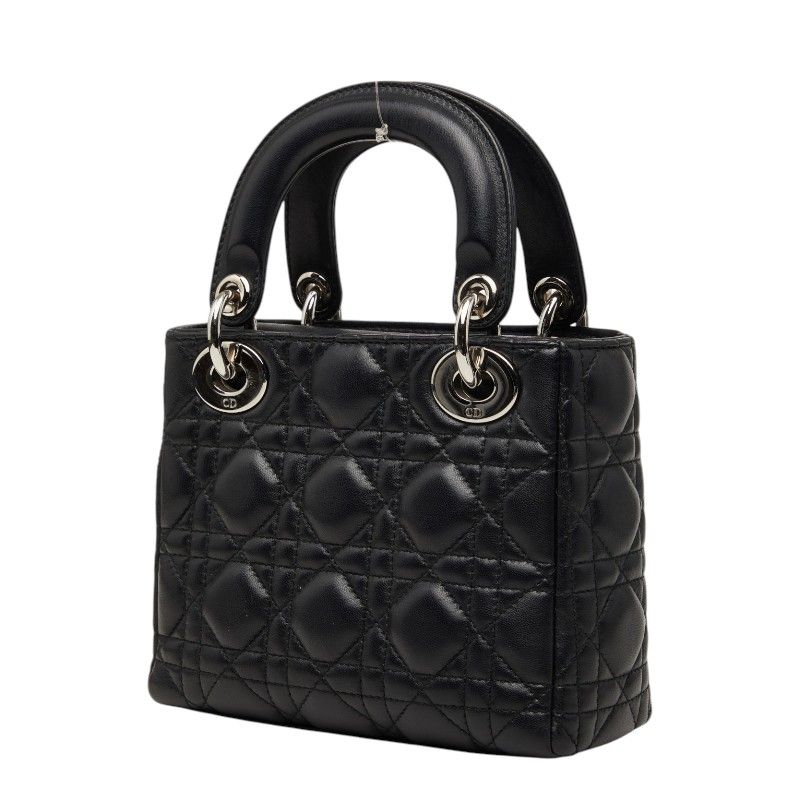 Dior Cannage Lady Dior 2-Way Shoulder Bag Black Lambskin — view 2