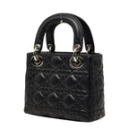 Dior Cannage Lady Dior 2-Way Shoulder Bag Black Lambskin — view 2