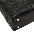 Dior Cannage Lady Dior 2-Way Shoulder Bag Black Lambskin — view 5