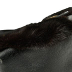 Fendi Mamma Baguette Logo Shoulder Bag Black Brown Leather — view 5