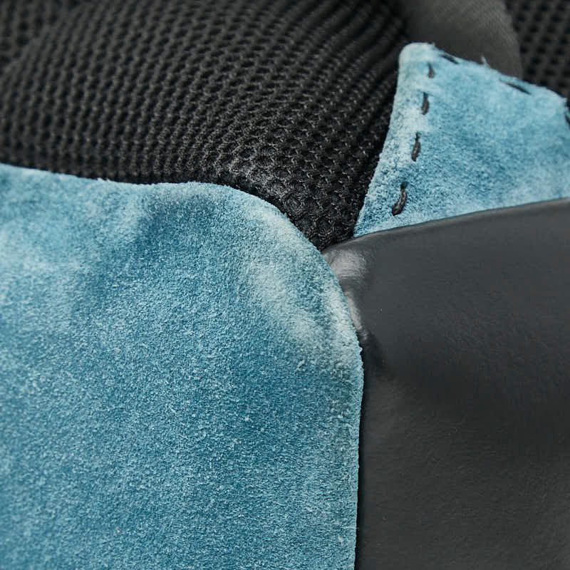 Fendi Selleria Croco Backpack Blue Black Suede Leather — view 6