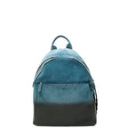 Fendi Selleria Croco Backpack Blue Black Suede Leather