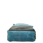Fendi Selleria Croco Backpack Blue Black Suede Leather — view 3