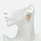 Chanel Vintage Earrings Gold Blue Plated — view 5