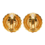 Chanel Vintage Earrings Gold Blue Plated — view 3