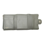 Chanel CC Logo Trifold Wallet Gray Caviar Leather — view 7