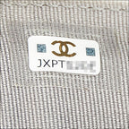 Chanel CC Logo Trifold Wallet Gray Caviar Leather — view 9