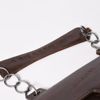 Chanel Chain Shoulder Bag Icon Motif Cruise Line Brown Silver — view 8