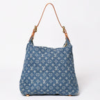 Louis Vuitton Monogram Denim Baggy GM Shoulder Bag Indigo Blue Gold — view 2