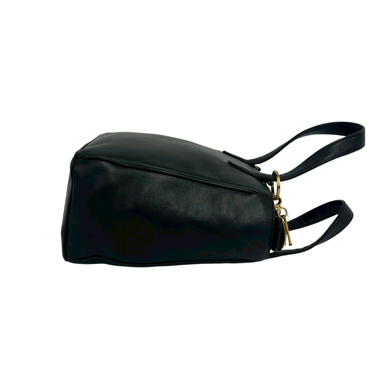 Dior Vintage Logo Leather Handbag Mini Tote Black — view 6